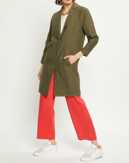 Manteau léger 100% Lin Charley militaire