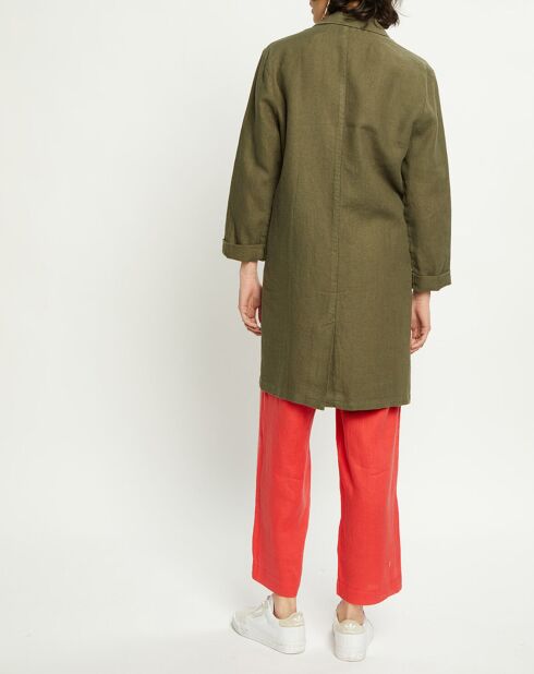 Manteau léger 100% Lin Charley militaire