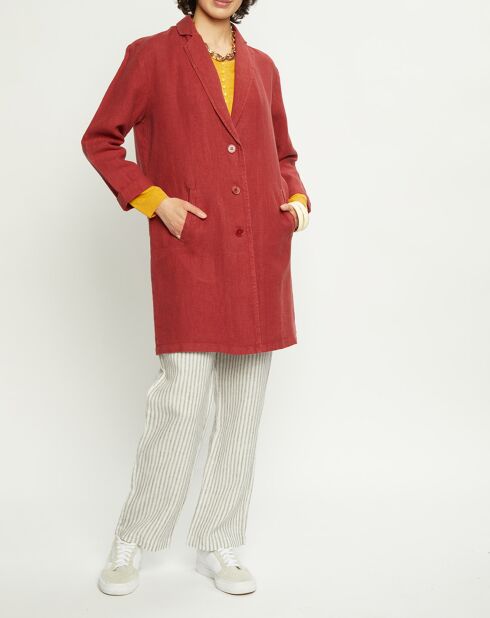 Manteau léger 100% Lin Charley tomette