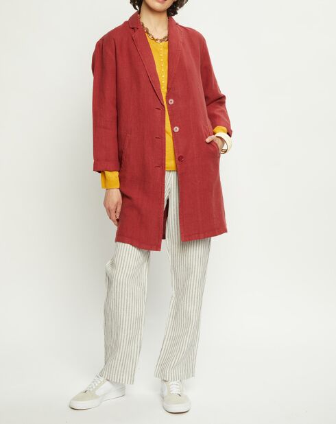 Manteau léger 100% Lin Charley tomette