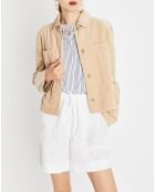 Veste courtes en Velours côtelé beige