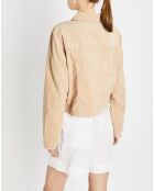 Veste courtes en Velours côtelé beige