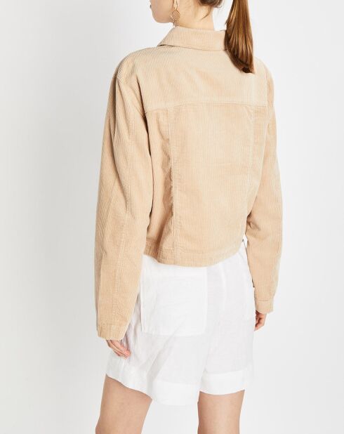 Veste courtes en Velours côtelé beige