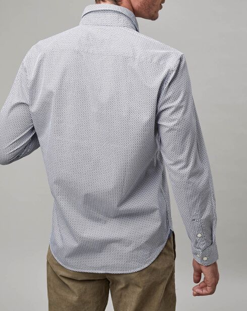 Chemise Print Allover Rf blanc/bleu
