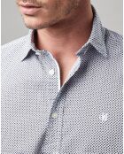 Chemise Print Allover Rf blanc/bleu