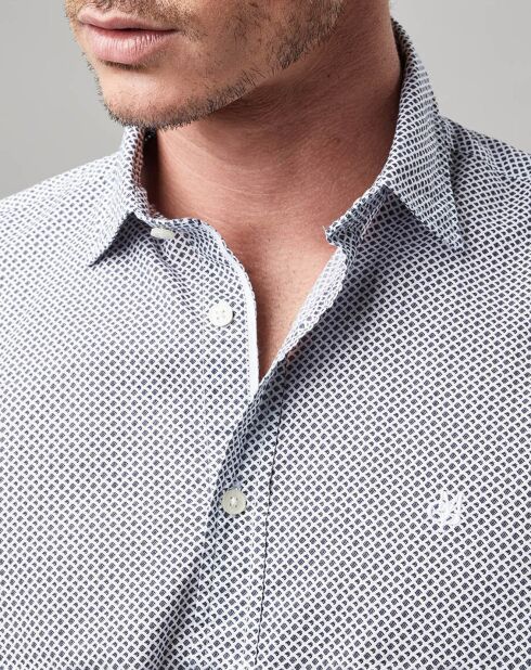 Chemise Print Allover Rf blanc/bleu