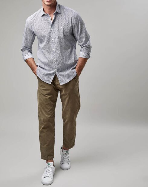 Chemise Print Allover Rf blanc/bleu