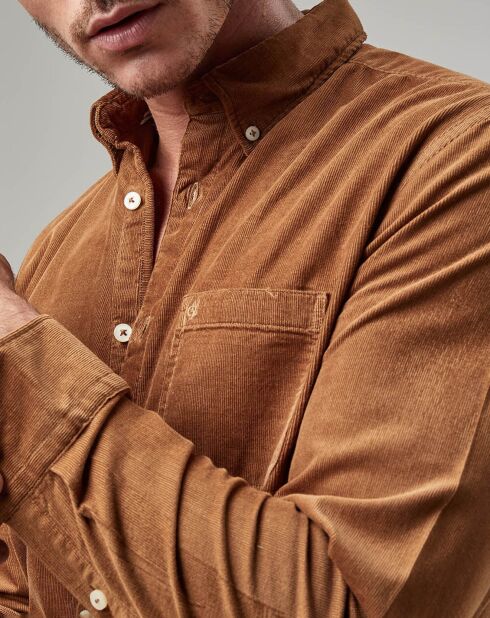 Chemise en Velours côtelé Milleraies marron