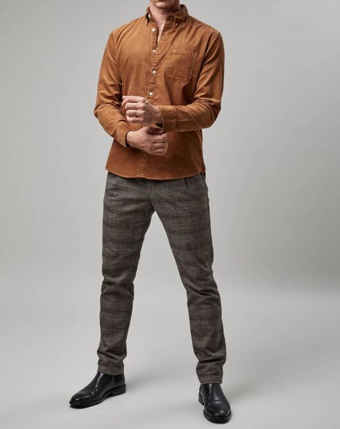 Chemise en Velours côtelé Milleraies marron