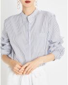 Chemise multi rayures blanc/bleu