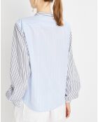 Chemise multi rayures blanc/bleu