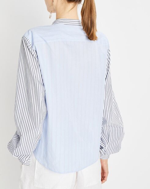 Chemise multi rayures blanc/bleu