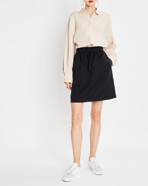 Chemise 100% Lin manches longues Poche beige