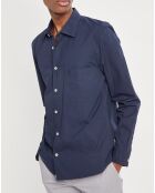 Chemise manches longues Poplin Sf Poche bleu marine