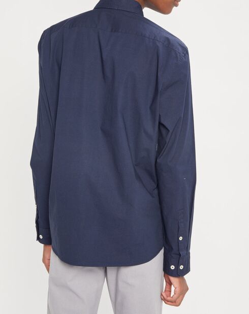 Chemise manches longues Poplin Sf Poche bleu marine