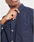 Chemise manches longues Poplin Sf Poche bleu marine