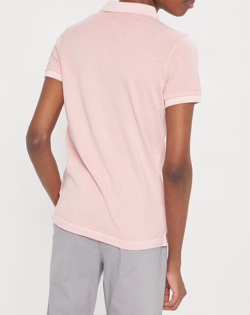 Hellrosafarbenes Piqué SF Kurzarm-Poloshirt