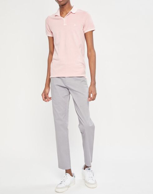 Hellrosafarbenes Piqué SF Kurzarm-Poloshirt