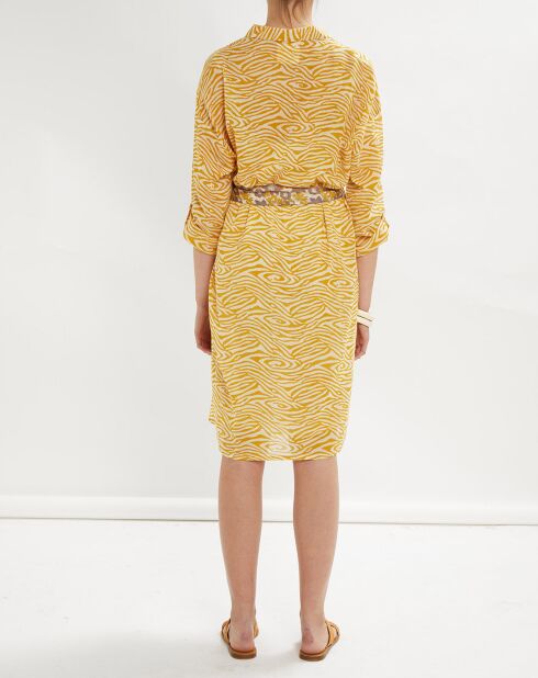 Zaïre amberkleurige hemdjurk met zebra