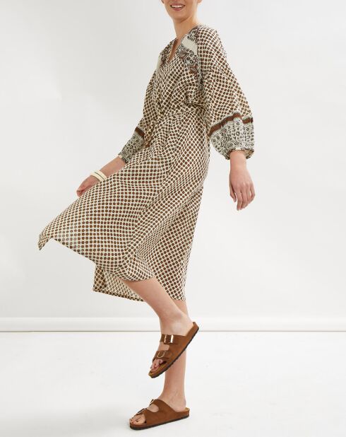 Bernsteinfarbenes Spaltkleid Kerala