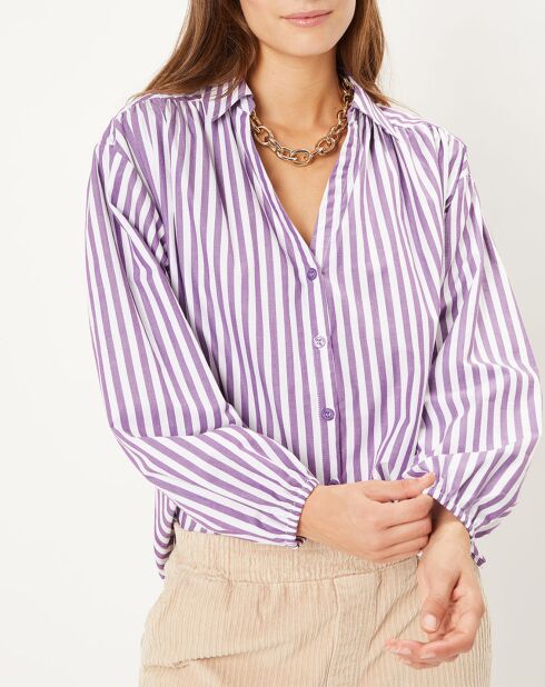 Camicia Cassie in cotone a righe bianche Parma/