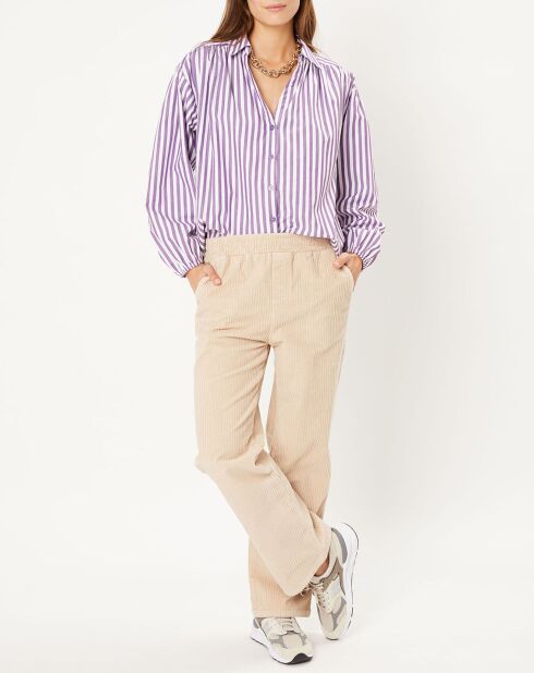 Camicia Cassie in cotone a righe bianche Parma/