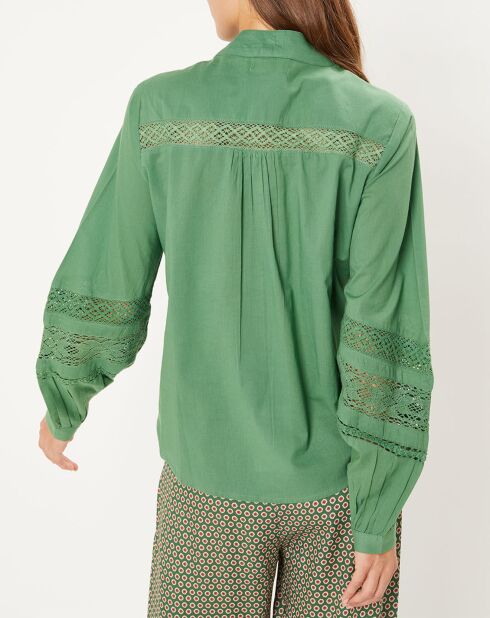 Chemise lavallière en Coton Juliette verte