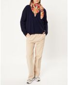 Pull/Gilet 100% Laine col V Florence nuit
