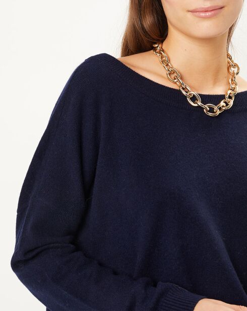 Pull/Gilet 100% Laine col V Florence nuit