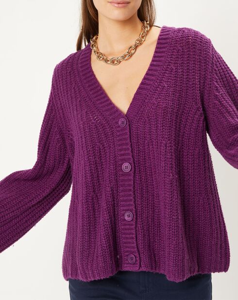 Gilet évasé en Laine & Alpaga mélangés Théodore violet