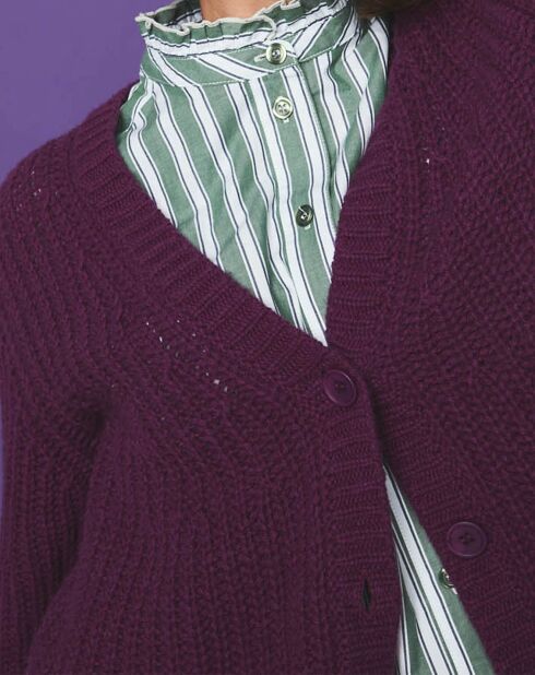 Gilet évasé en Laine & Alpaga mélangés Théodore violet