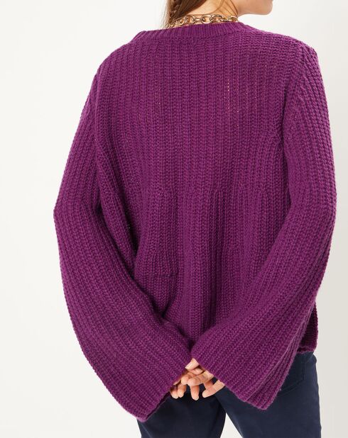 Gilet évasé en Laine & Alpaga mélangés Théodore violet