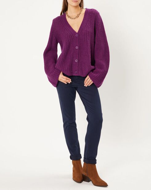 Gilet évasé en Laine & Alpaga mélangés Théodore violet