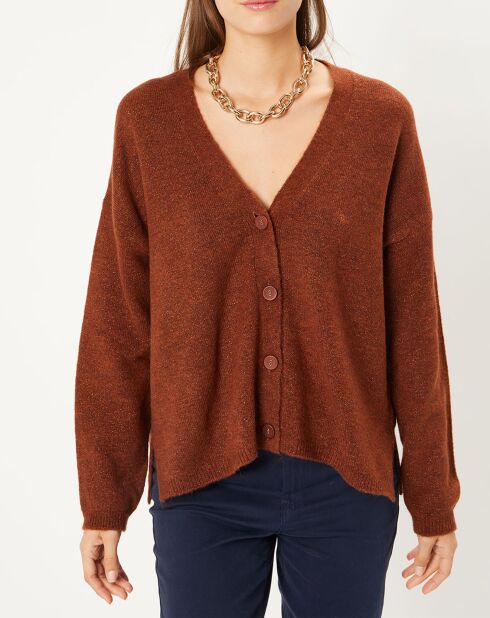 Gilet long Constance cognac