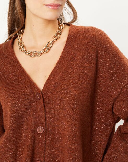 Gilet long Constance cognac