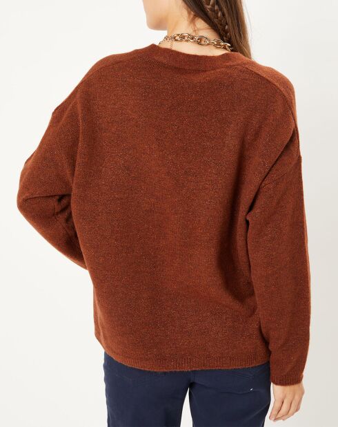 Gilet long Constance cognac