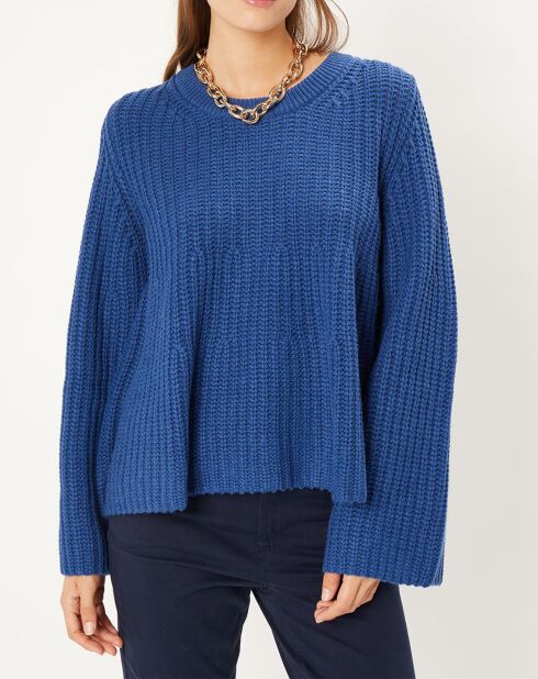 Pull évasé en Laine & Alpaga mélangés Théodore bleu