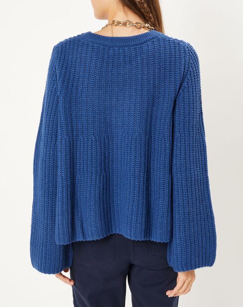 Pull évasé en Laine & Alpaga mélangés Théodore bleu