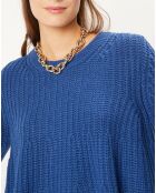 Pull évasé en Laine & Alpaga mélangés Théodore bleu
