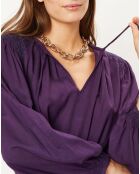 Robe longue smockée Paula violette