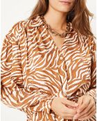 Robe courte Lena à motifs ocre
