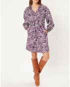 Robe courte Lena à motifs violette