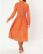 Robe midi Sonia à motifs orange