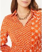 Robe midi Sonia à motifs orange