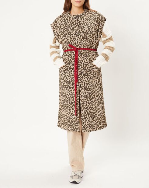 Bruine jas zonder lange mouwen Léo