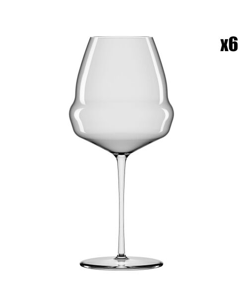 6 Verres à Vin de Bourgonge Transparents - 71cl