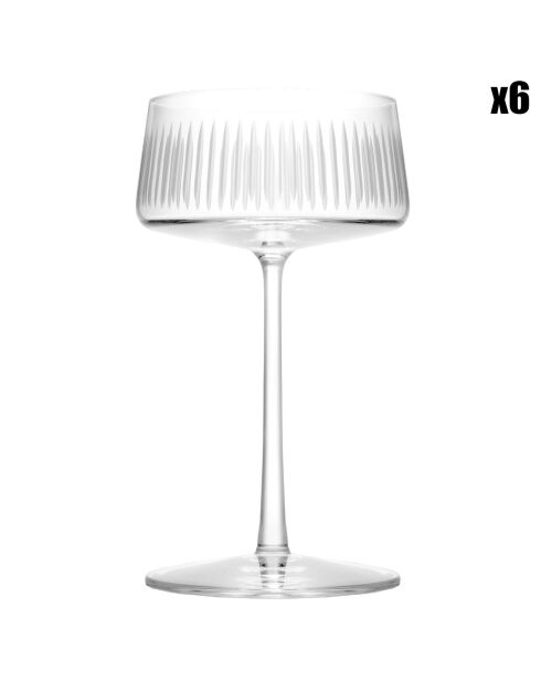 6 Flûtes à Champagne Transparents - 31.6cl