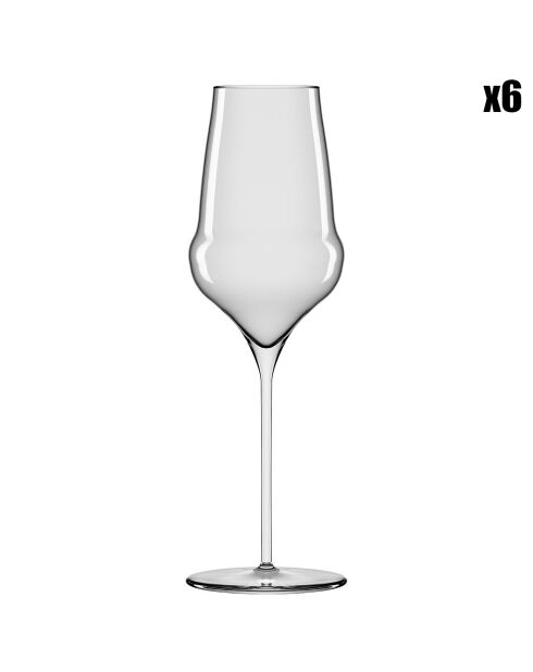 6 Flûtes à Champagne Transparents - 34cl