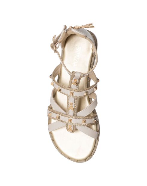 Louise weiß/goldene Sandalen