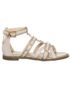 Louise weiß/goldene Sandalen